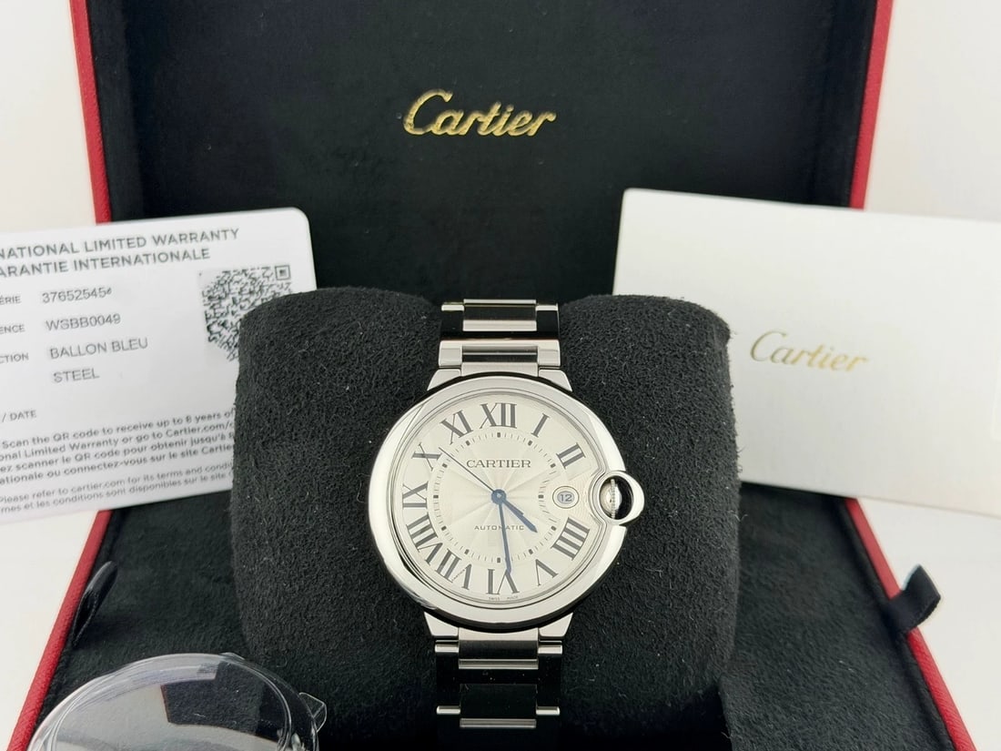 Cartier Ballon Bleu WSBB0049 42mm Silver Roman Dial Stainless Steel Box Paper (1 of 9)