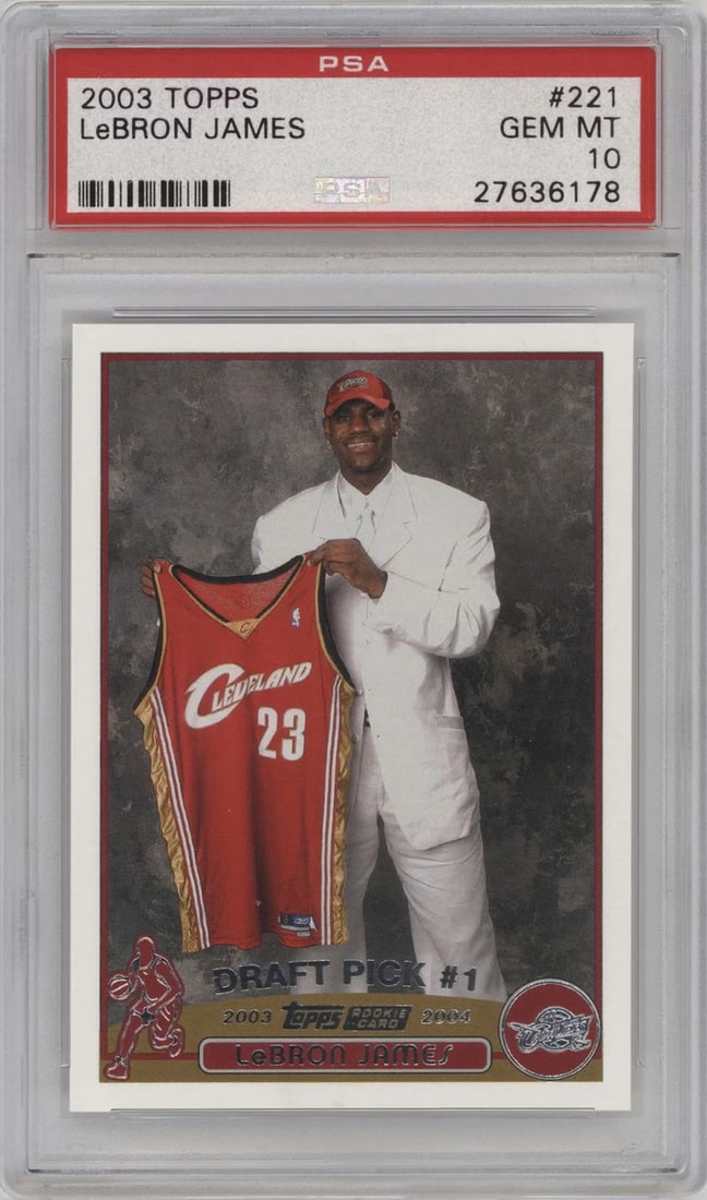 LeBron James 2003 Topps #221 Rookie Card (PSA 10) (1 of 2)