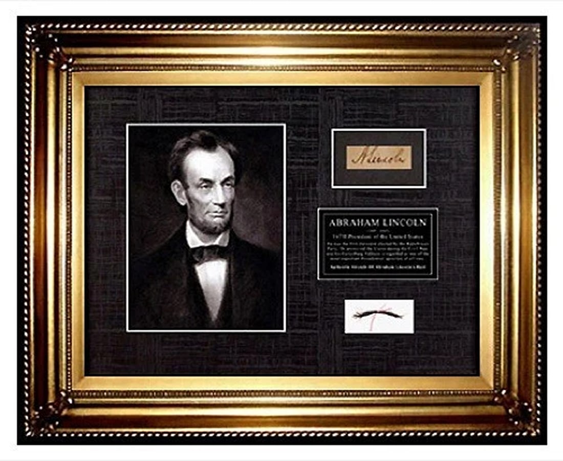 USA President ABRAHAM LINCOLN HAIR lock Fascimile Signed Display COA letter memorabilia relic USA (1 of 6)