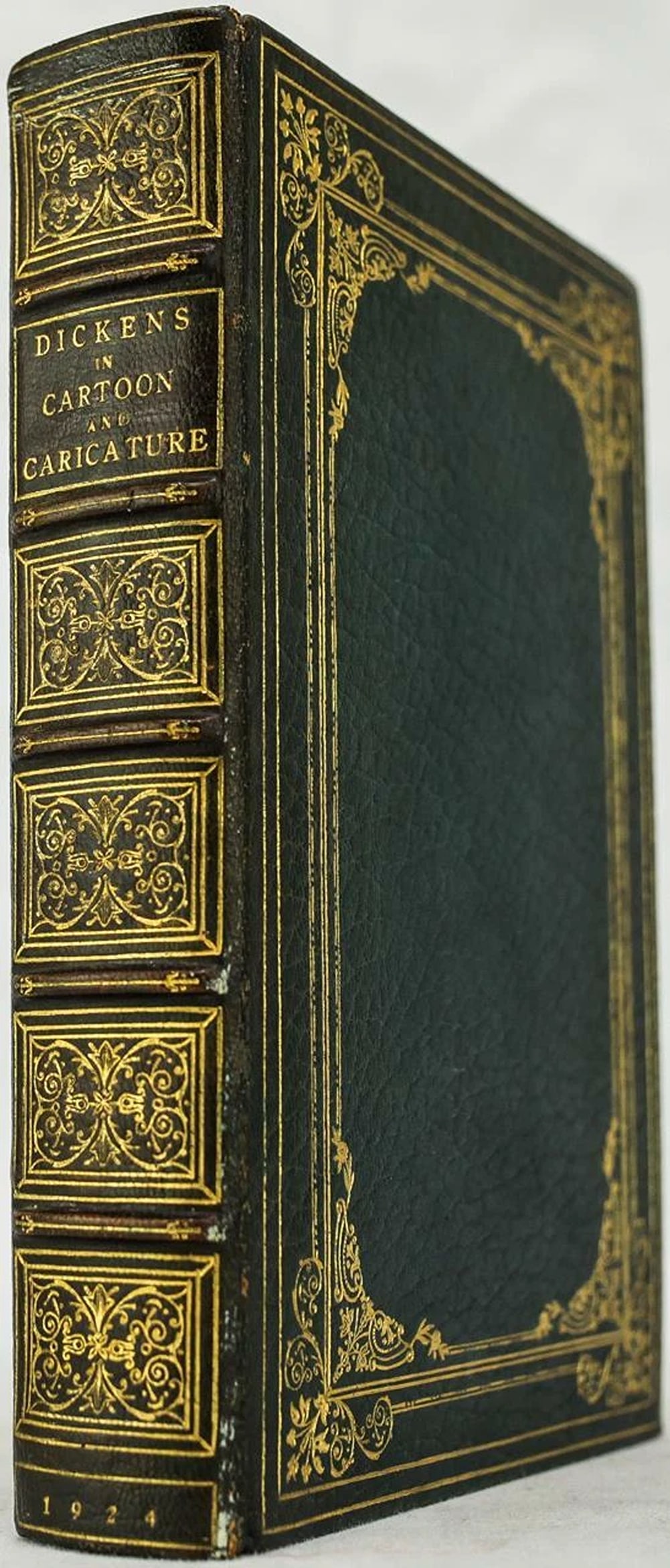 1924 Charles Dickens in Cartoon and Caricature Illustrated Full Leather 9" Tall: Country of Origin: United States,Author: william Glyde Wilkins,Binding: Leather,Language: English,Original/Facsimile: Original,Place of Publication: Boston,Publisher: The Bibliophile Society,Region: