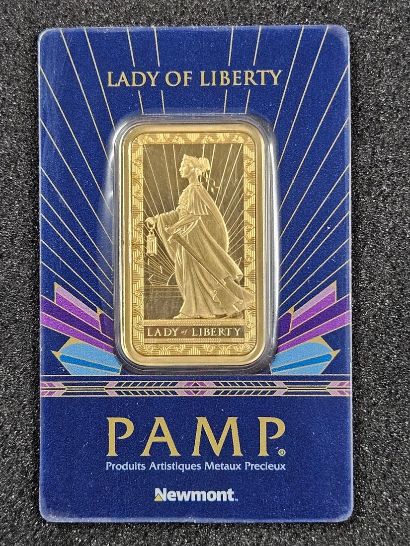 Pamp Suisse Newmont Lady of Liberty 1 oz .9999 Gold Bar - SEALED In Assay (1 of 4)