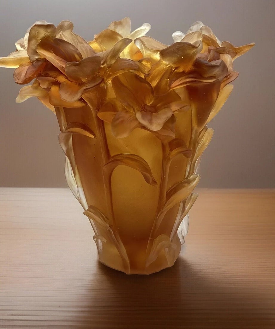 Amber Heavy Art Glass Iris h8?? Unique Maker Unknown Not Nancy Daum Or Daum: Condition: New: A brand-new, unused, unopened, undamaged item in its original packaging (where packaging is applicable). Packaging should be the same as what is found in a retail store, unless the ite