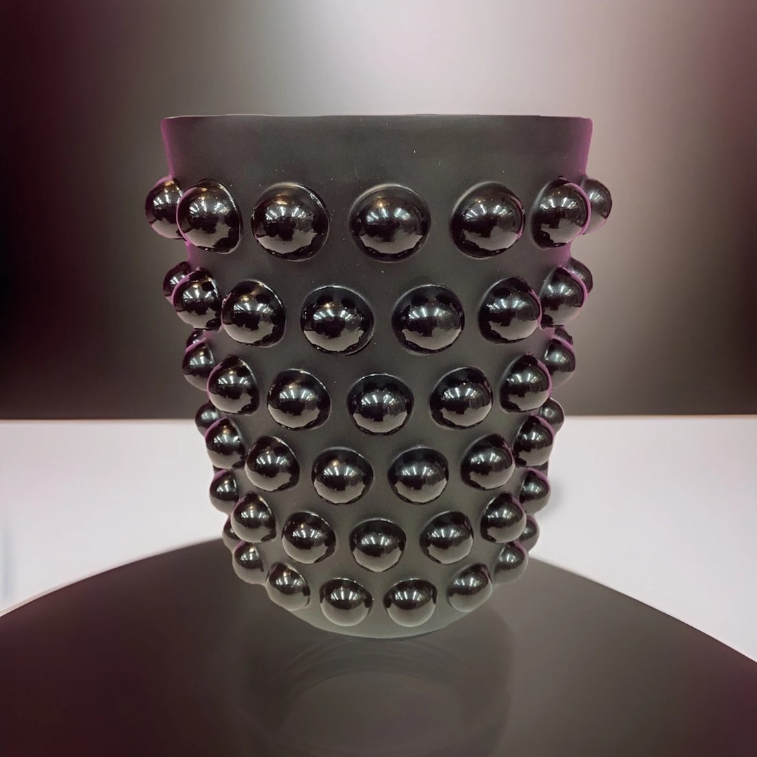 Lalique Mossi Style Vase Crystal Black Heavy Art GlassH8.5?? w6.5?? Maker Unknown: Condition: Used: An item that has been used previously. The item may have some signs of cosmetic wear, but is fully operational and functions as intended. This item may be a floor model or store retur