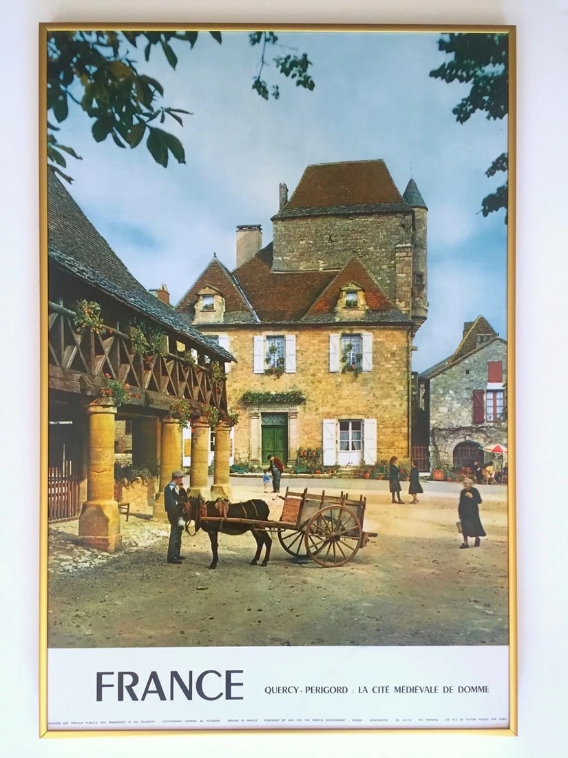 VTG MID CENTURY PERIGORD FRANCE LITHOGRAPH PRINT FRAMED COLLECTOR TRAVEL POSTER: Condition: Used,Features: RARE OUT OF PRINT, Framed,Width (Inches): 16",Listed By: Dealer or Reseller,Subject: Travel,Size: Medium (up to 36in.),Height (Inches): 23 3/4",Date of Creation: 1950-1969,Or