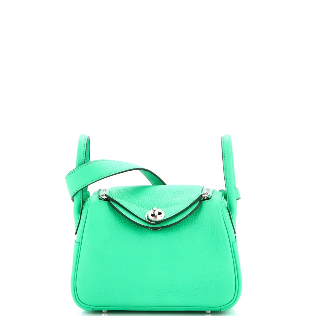 Hermes Lindy Bag Clemence Mini: Condition: Pre-owned - Excellent,Brand: Hermes,Exterior Material: Leather,Style: Cross Body Bags,Exterior Color: Green,Department: Women,Size: Mini,Accessories: BoxCondition: Great. Exterior: minor co