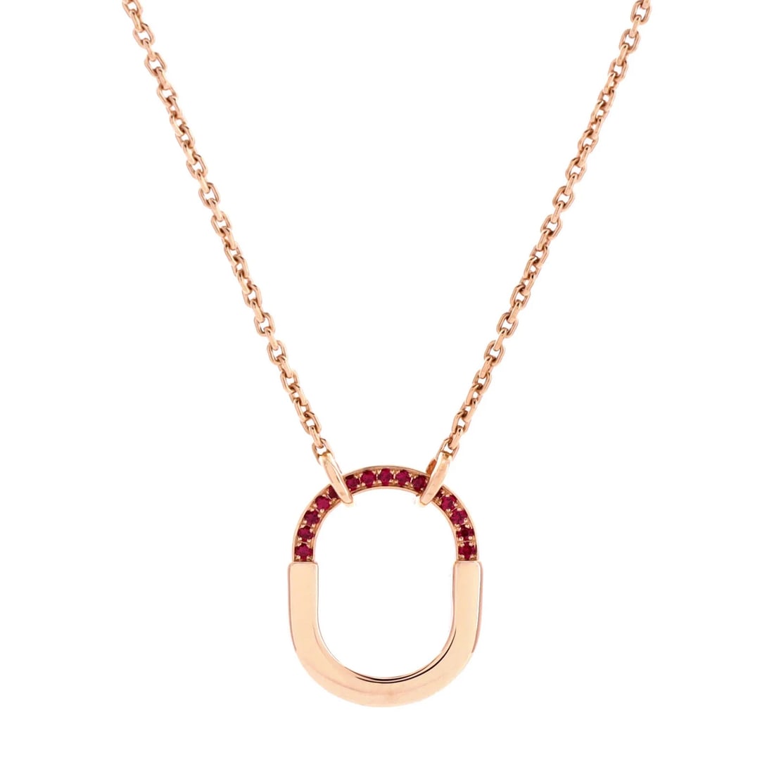 Tiffany & Co. Lock Motif Pendant Necklace 18K Rose Gold with Pink Sapphires: Condition: Pre-owned - Good,Brand: Tiffany & Co.,Main Stone: Sapphire, Pink,Metal: 18K Rose Gold,Metal Purity: 18K,Style: Pendant,Type: Necklace,Color: Rose Gold,Material: 18K Rose Gold, SapphireCondi