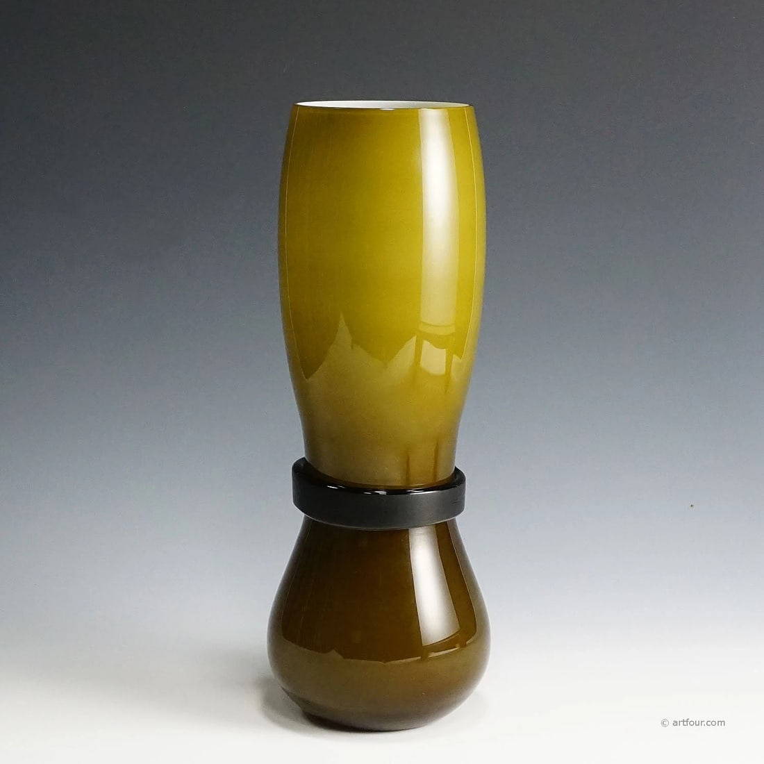 Simon Moore for Salviati, Large Fasciati Murano Glass Vase: height: 16.14 inchesdiameter: 5.51 inches. Condition: Used,Brand: ArtGlass,Type: Vase,Country of Origin: Italy