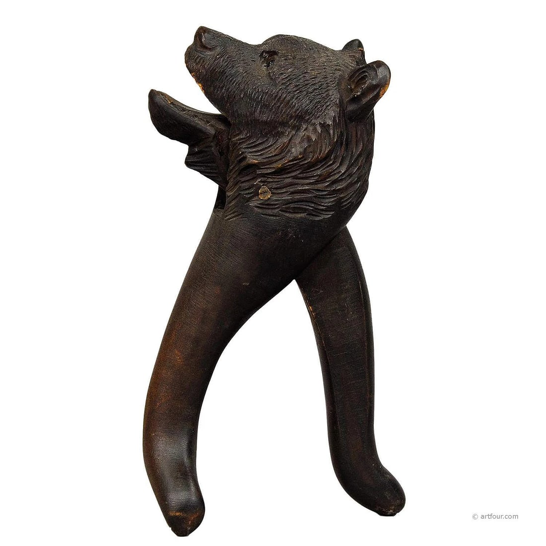 Handcarved Wood Bear Head Nutcracker, Swiss - Brienz ca. 1920: Country/Region of Origin: europe,Original/Reproduction: original,Primary Material: wood,Style: black forest,Country of Origin: Switzerland