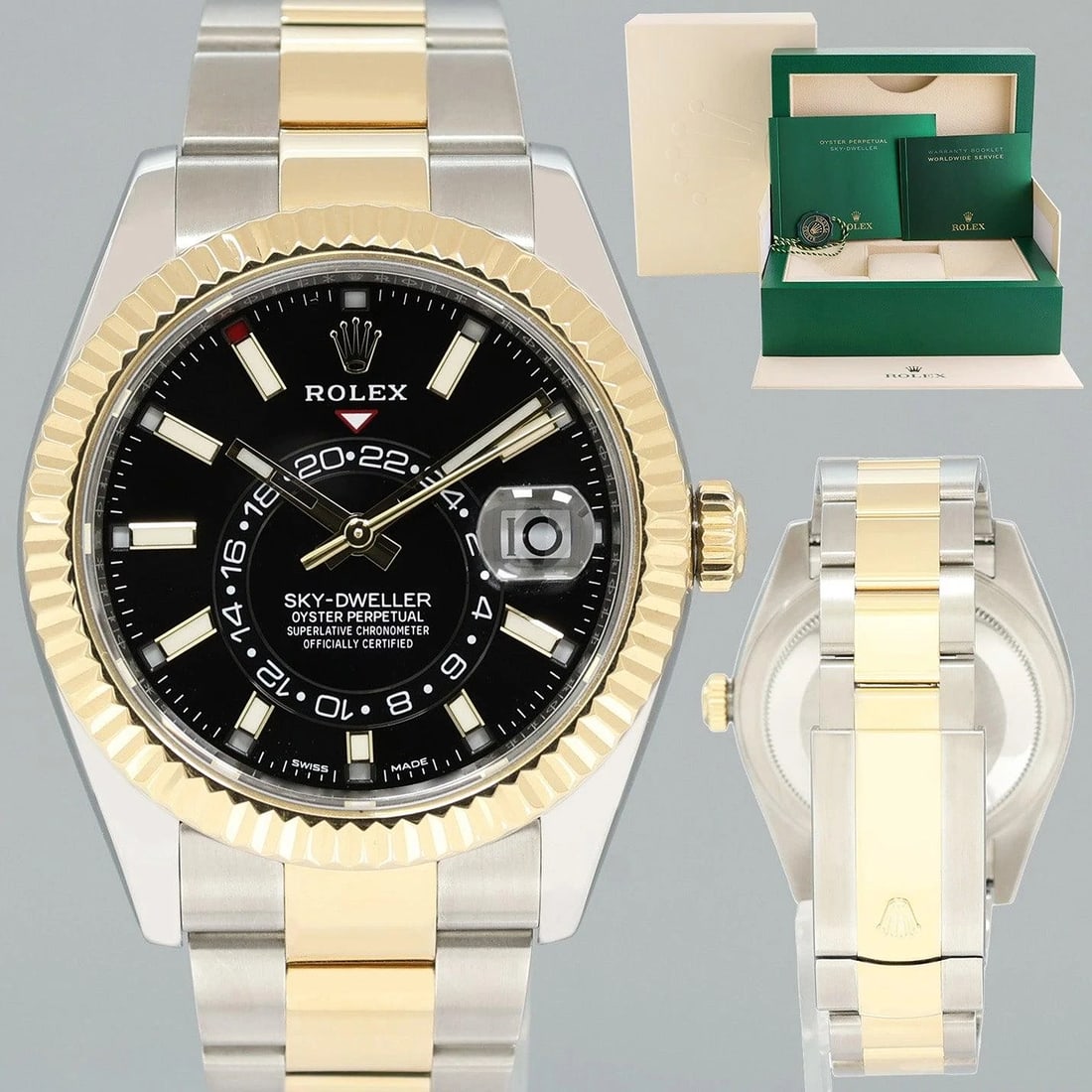 2022 MINT Rolex Sky-Dweller 326933 Black Two Tone Gold Steel 42mm Watch Box: Condition: Pre-owned - Excellent,Brand: Rolex,Department: Men,Type: Wristwatch,Country of Origin: Switzerland