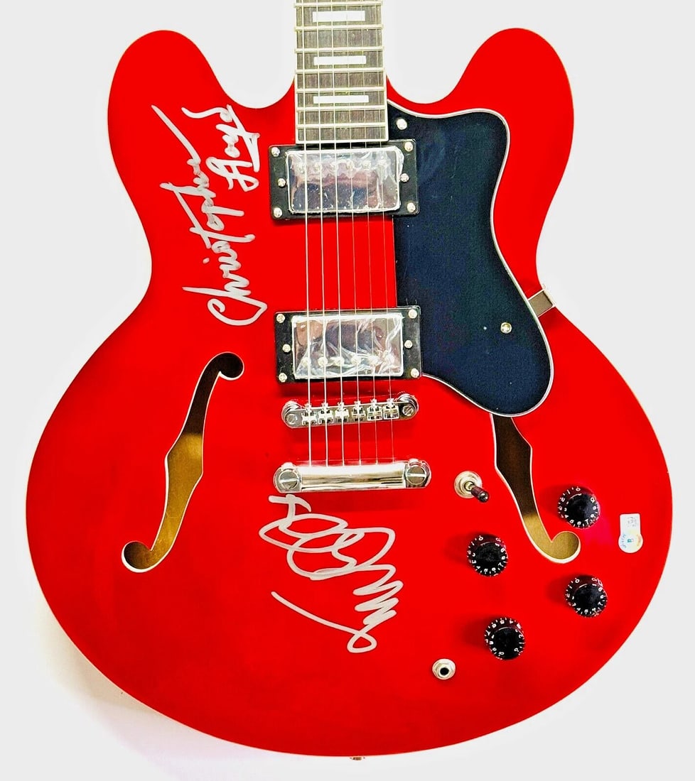 MICHAEL J. FOX C. LLOYD Autograph Signed Guitar Back to the Future Beckett JSA: Industry: Movies,Movie: Back to the Future,Signed by: Michael J Fox, Christopher Lloyd,Signed: Yes,Autograph Authentication: Beckett and JSA LOA,Original/Reproduction: Original,Country of Origin: Unit