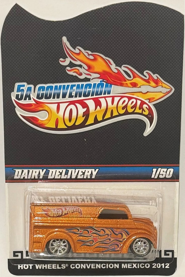 Orange DAIRY DELIVERY Hot Wheels 2012 Mexico Convention #1/50 by Night Stalker: Condition: New: A brand-new, unused, unopened, undamaged item (including handmade items).,Country of Origin: Mexico,Autographed: No,Vehicle Make: DAIRY DELIVERY,Vehicle Type: Car,Color: Orange,Materia