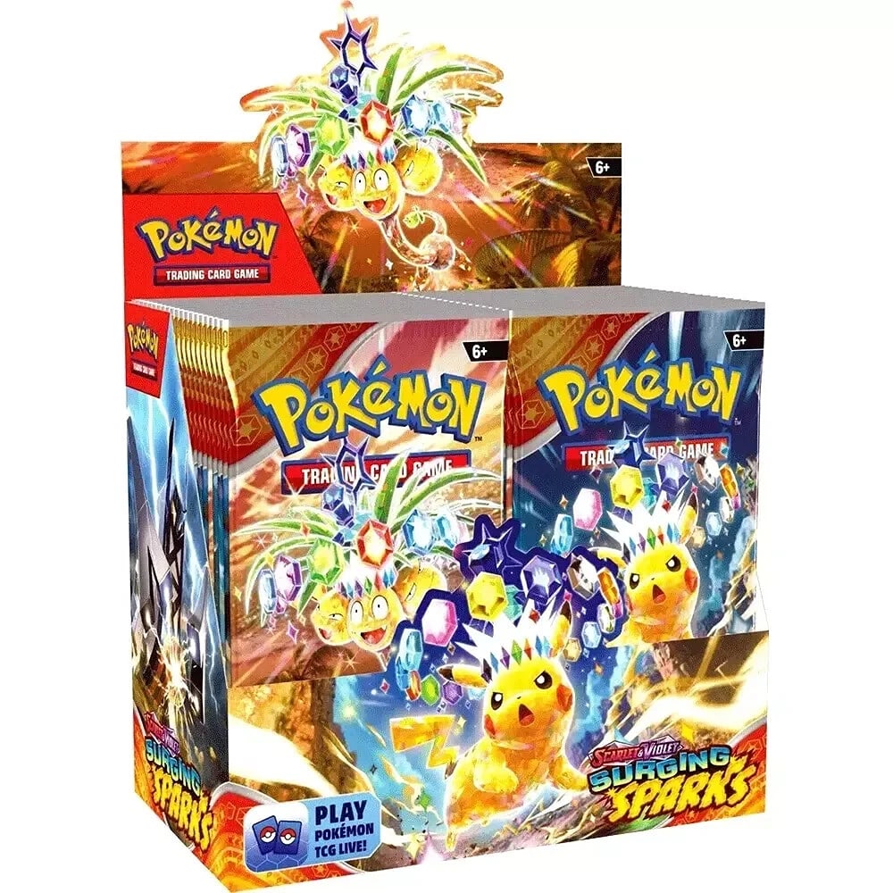 Pokemon TCG: Surging Sparks Factory Sealed Booster Box: Condition: New/Factory Sealed: A brand-new, unused, unopened, undamaged item (including handmade items). See the seller's listing for full details. ,Card Size: Standard,Set: Surging Sparks,Game: Poké