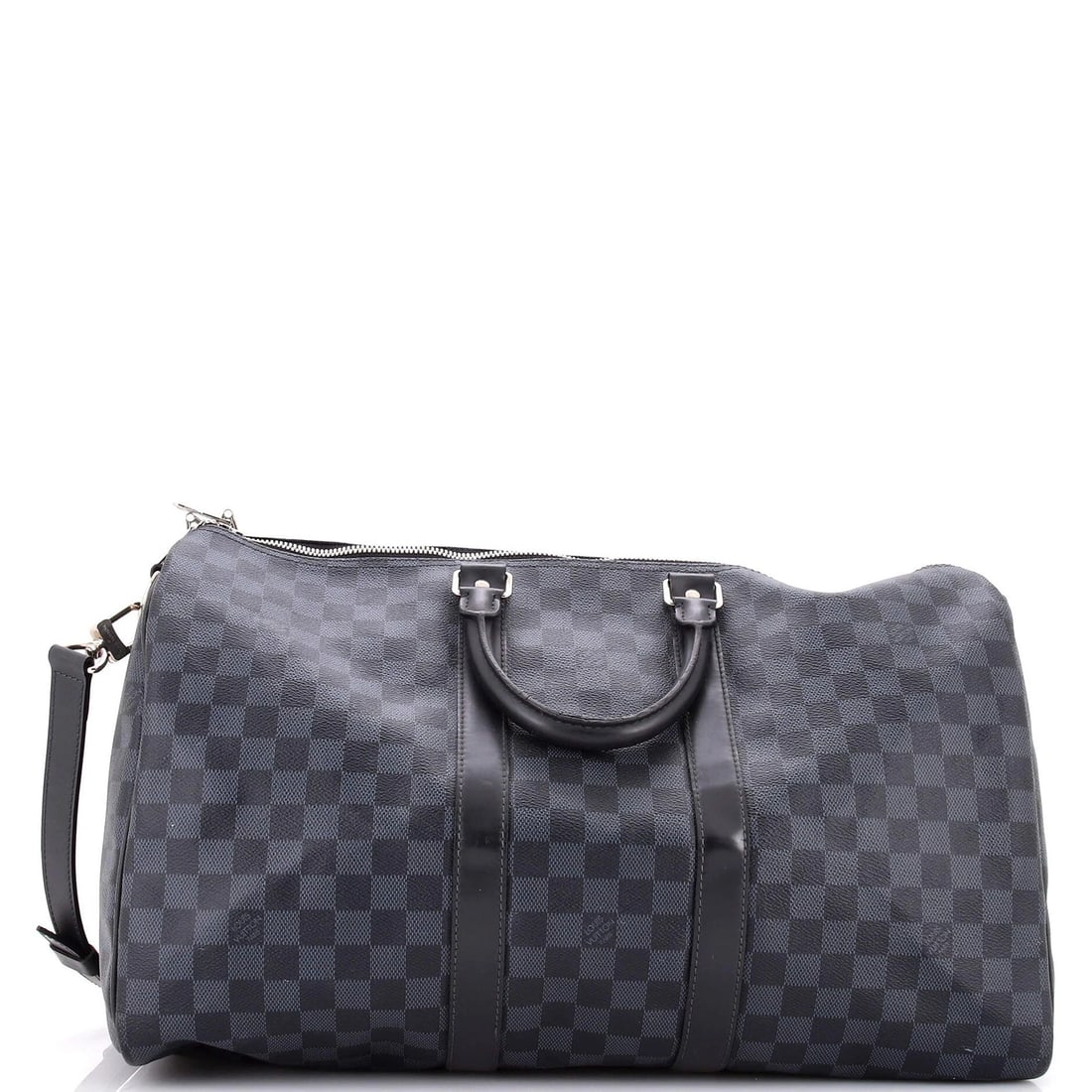 Louis Vuitton Keepall Bandouliere Bag Damier Cobalt 45: Accessories: With StrapMeasurements: Handle Drop 4", Height 11", Width 17.5", Depth 8", Strap Drop 14.5-19" Condition: Pre-owned - Fair,Brand: Louis Vuitton,Exterior Material: Canvas Coated,Style: Duf
