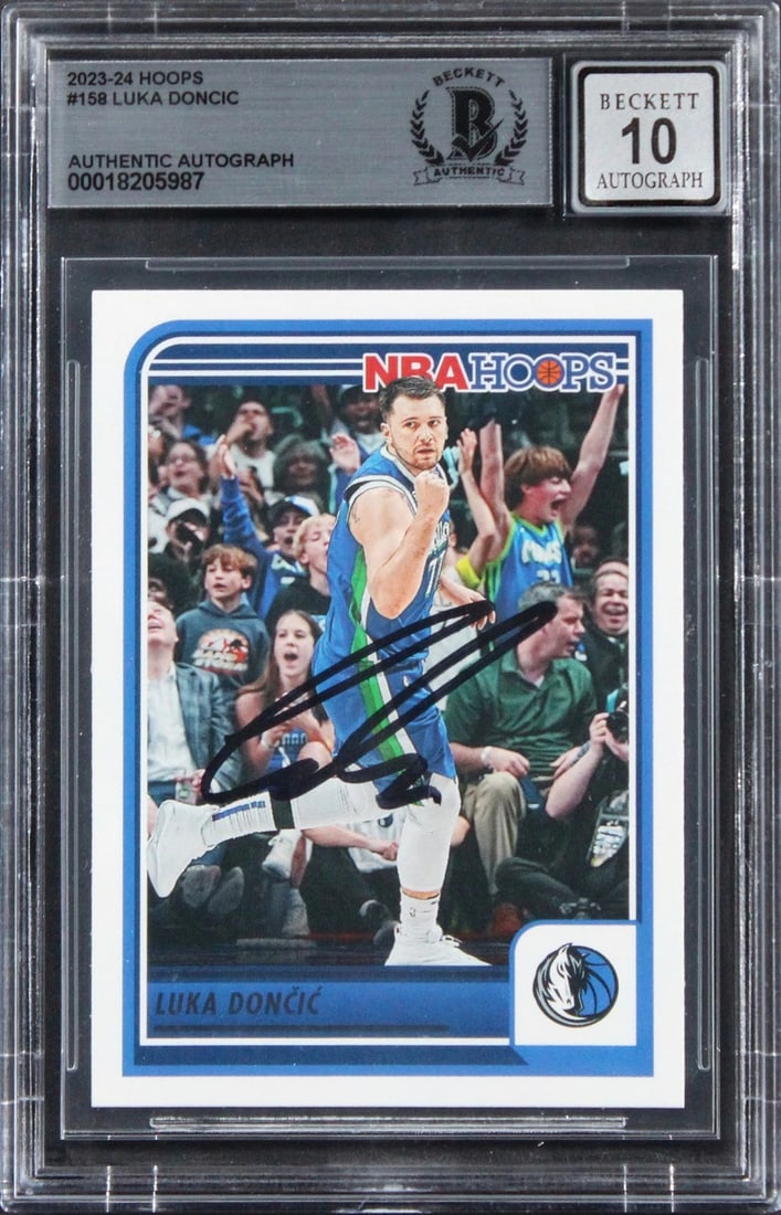 Mavericks Luka Doncic Signed 2023 Hoops #158 Card Auto Grade GM 10! BAS Slabbed: Sport: Basketball,Product: Box, Box & Case Breaks, Case, Coin, etopps (In-hand), Lot, Pack,,Original/Reprint: Original,Player: Luka Doncic,Autograph Authentication: Beckett,Team: Dallas Mavericks,PROD