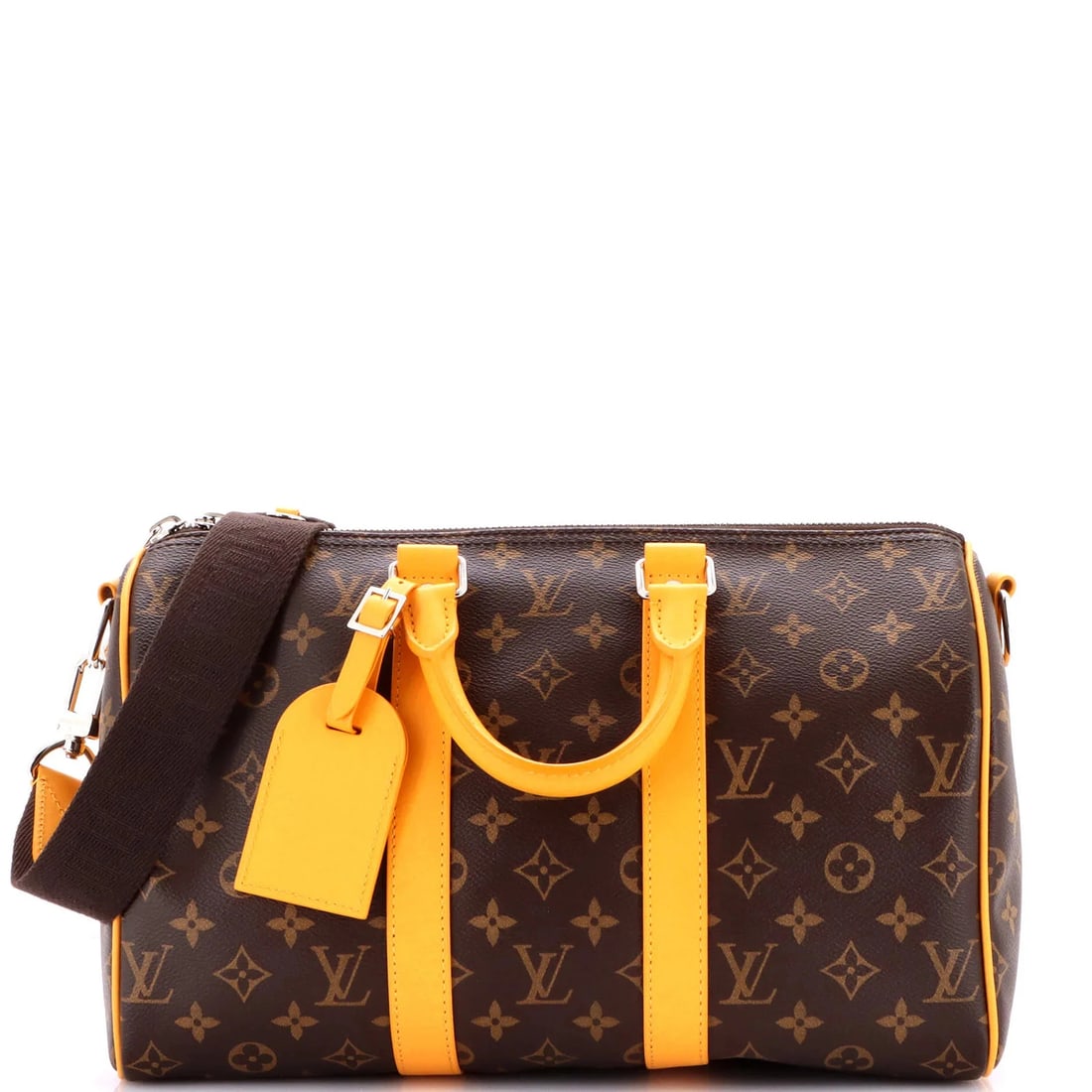 Louis Vuitton Keepall Bandouliere Bag Macassar Monogram Canvas 35: Condition: Pre-owned - Excellent,Brand: Louis Vuitton,Exterior Material: Canvas Coated,Style: Duffles,Exterior Color: Yellow,Department: Women,Size: 35,Accessories: Luggage Tag, Dust Bag, With StrapCo