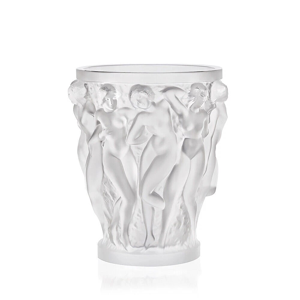 LALIQUE CRYSTAL BACCHANTES VASE SMALL #10547500 BRAND NIB FROSTED NUDE WOMEN (1 of 2)