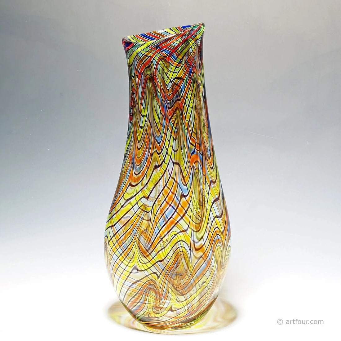 Monumental Art Glass Vase by Luca Vidal, Murano (1 of 9)