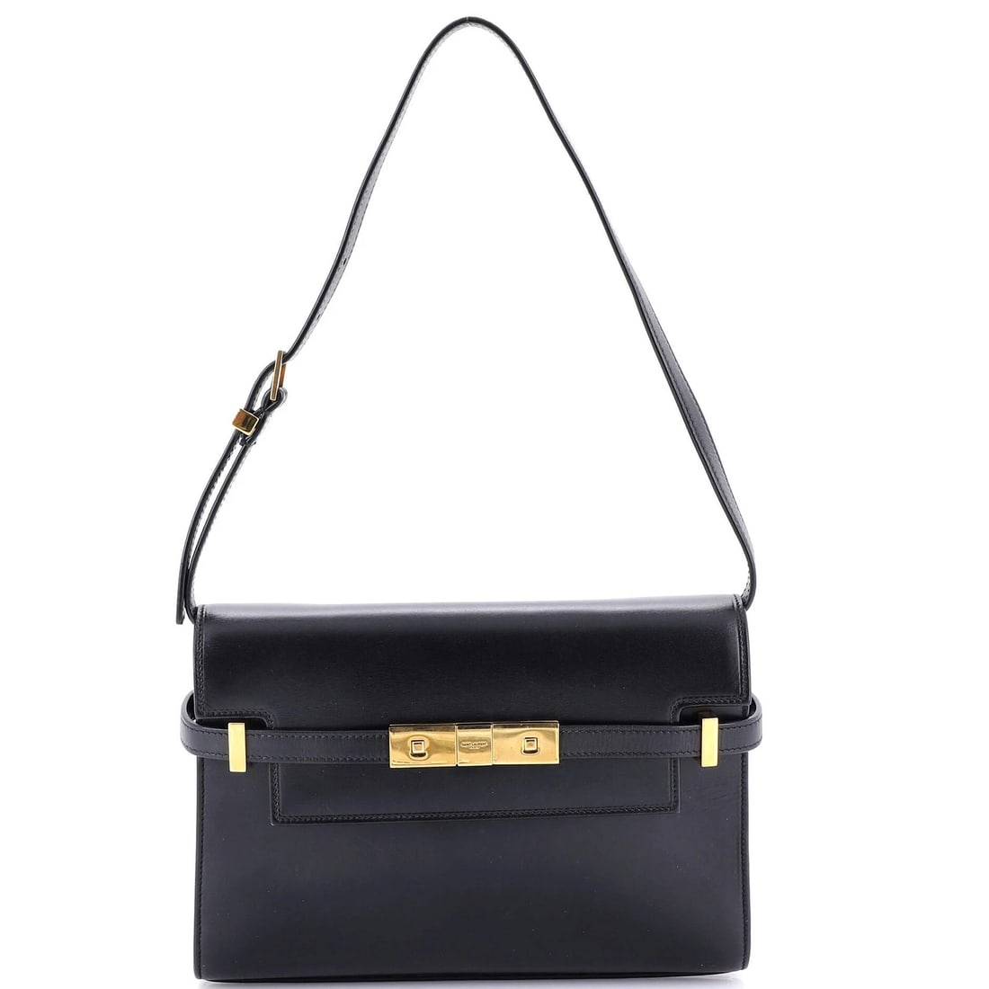 Saint Laurent Manhattan Shoulder Bag Leather Small: Condition: Pre-owned - Good,Brand: Saint Laurent,Exterior Material: Leather,Style: Shoulder Bags,Exterior Color: Black,Department: Women,Size: Small,Accessories: Dust Bag, With StrapEstimated Retail P