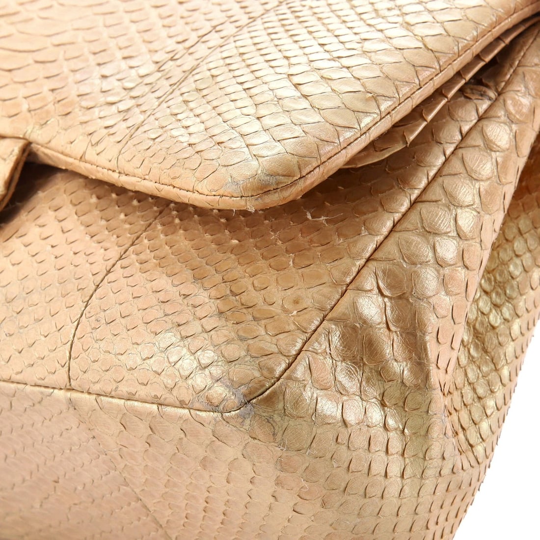 Chanel Classic Double Flap Bag Iridescent Python Jumbo - 6