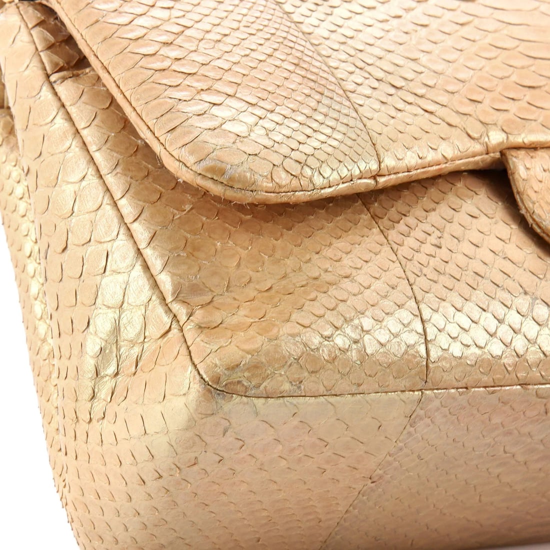 Chanel Classic Double Flap Bag Iridescent Python Jumbo - 7