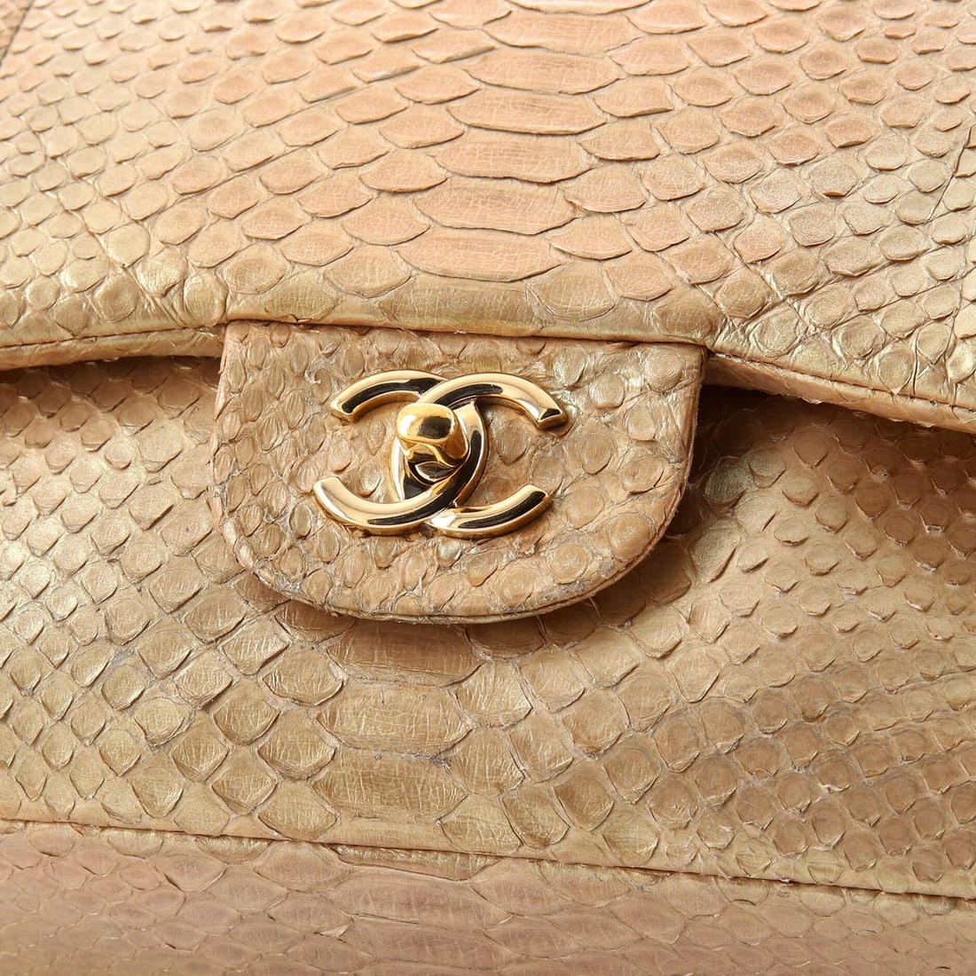Chanel Classic Double Flap Bag Iridescent Python Jumbo - 8