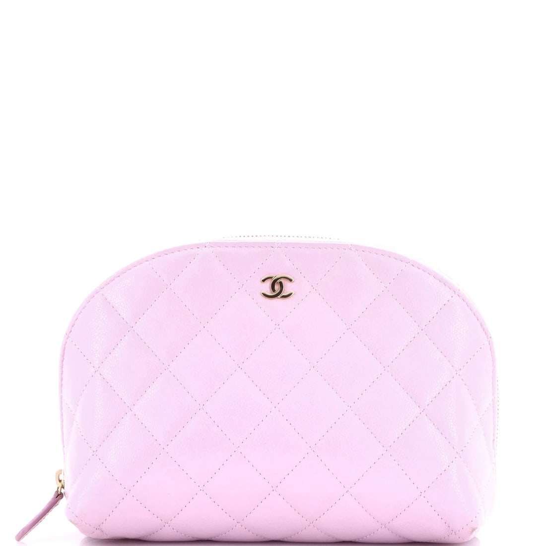 Chanel CC Cosmetic Pouch Quilted Caviar: Condition: Used,Brand: Chanel,Type: Toiletry Bags,Color: Pink,Material: Leather