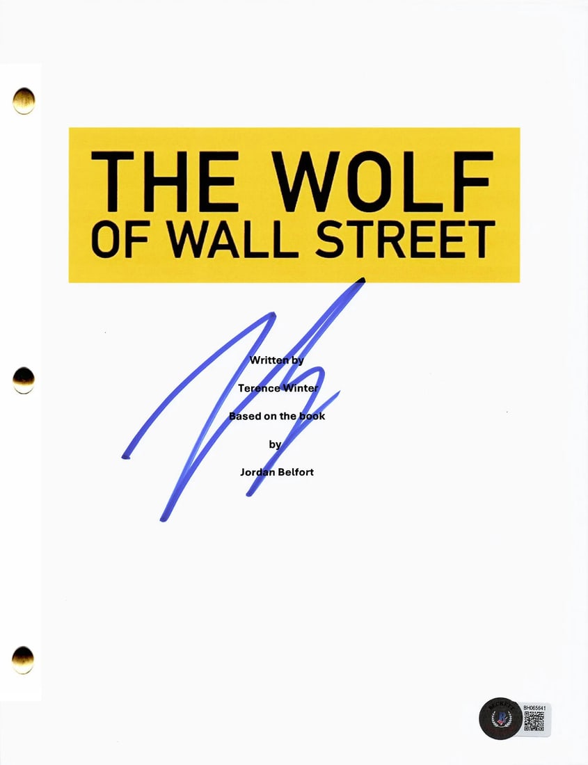 LEONARDO DICAPRIO SIGNED AUTOGRAPH THE WOLF OF WALL STREET FULL SCRIPT BECKETT: Personalize: No,Industry: Movies,Movie: THE WOLF OF WALL STREET,Signed by: LEONARDO DICAPRIO,Signed: Yes,Autograph Authentication: Beckett,Original/Reproduction: Original,Country of Origin: United Sta