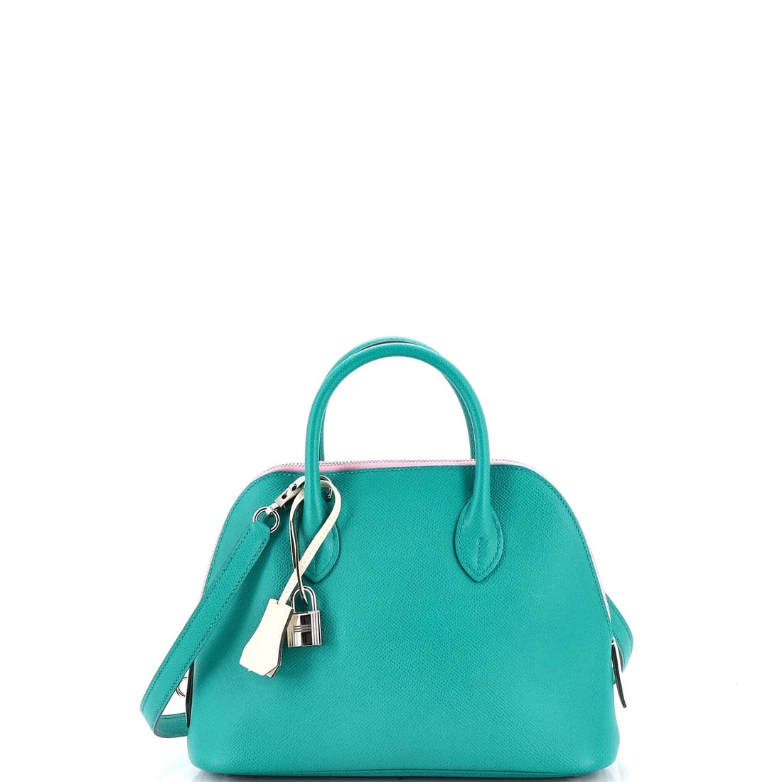 Hermes Bolide 1923 Bag Tricolor Epsom 25: Condition: Pre-owned - Good,Brand: Hermes,Exterior Material: Leather,Style: Bowler,Exterior Color: Green,Department: Women,Size: 25,Accessories: Keys, Lock, Clochette, Dust Bag, With Strap