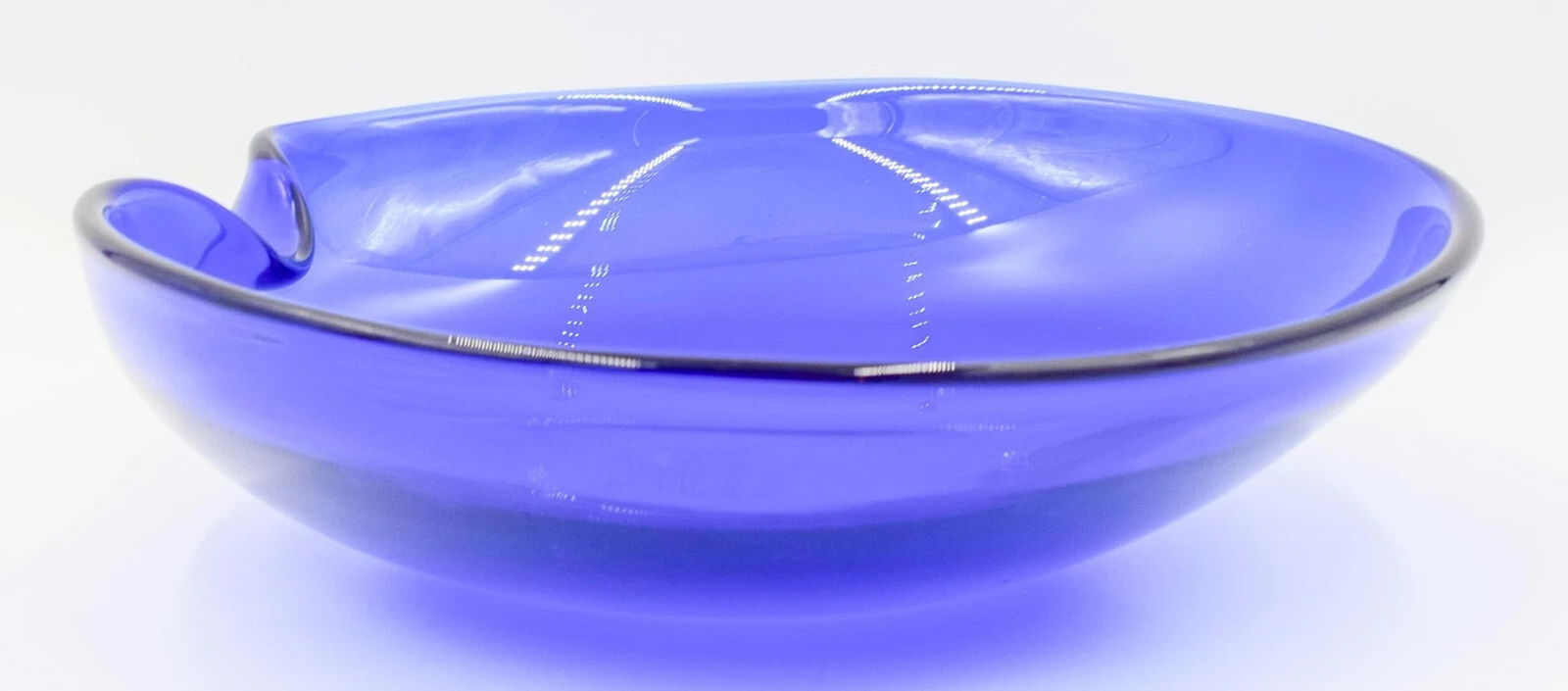 Tiffany & Co, Elsa Peretti Cobalt Blue Thumbprint Bowl - Signed: Measures 11" diameter by 3" high.
