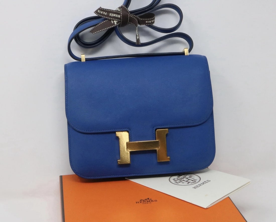 Hermès Constance 18 Bleu France Gold Hardware Swift Leather: Condition: Pre-owned - Good: This item has been gently used but is in good condition. It might have a few signs of use, but all imperfections should be shown and described in the seller’s listing. ,