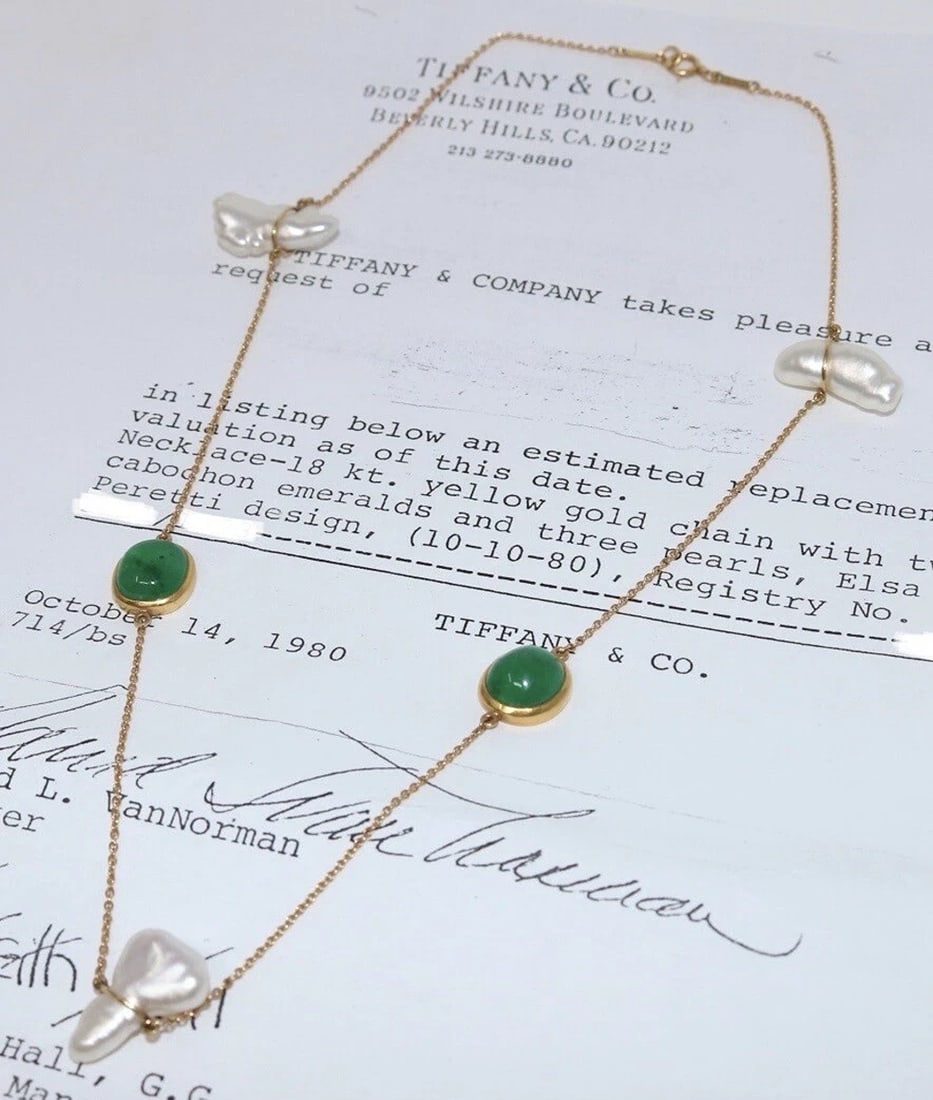 $30k Tiffany & Co 18K Elsa Peretti Diamond Emerald By The Yard Necklace 6.00CT: Condition: Pre-owned - Good: This item has been gently used but is in good condition. It might have a few signs of wear, like light scratches or tarnishing. All imperfections should be shown and