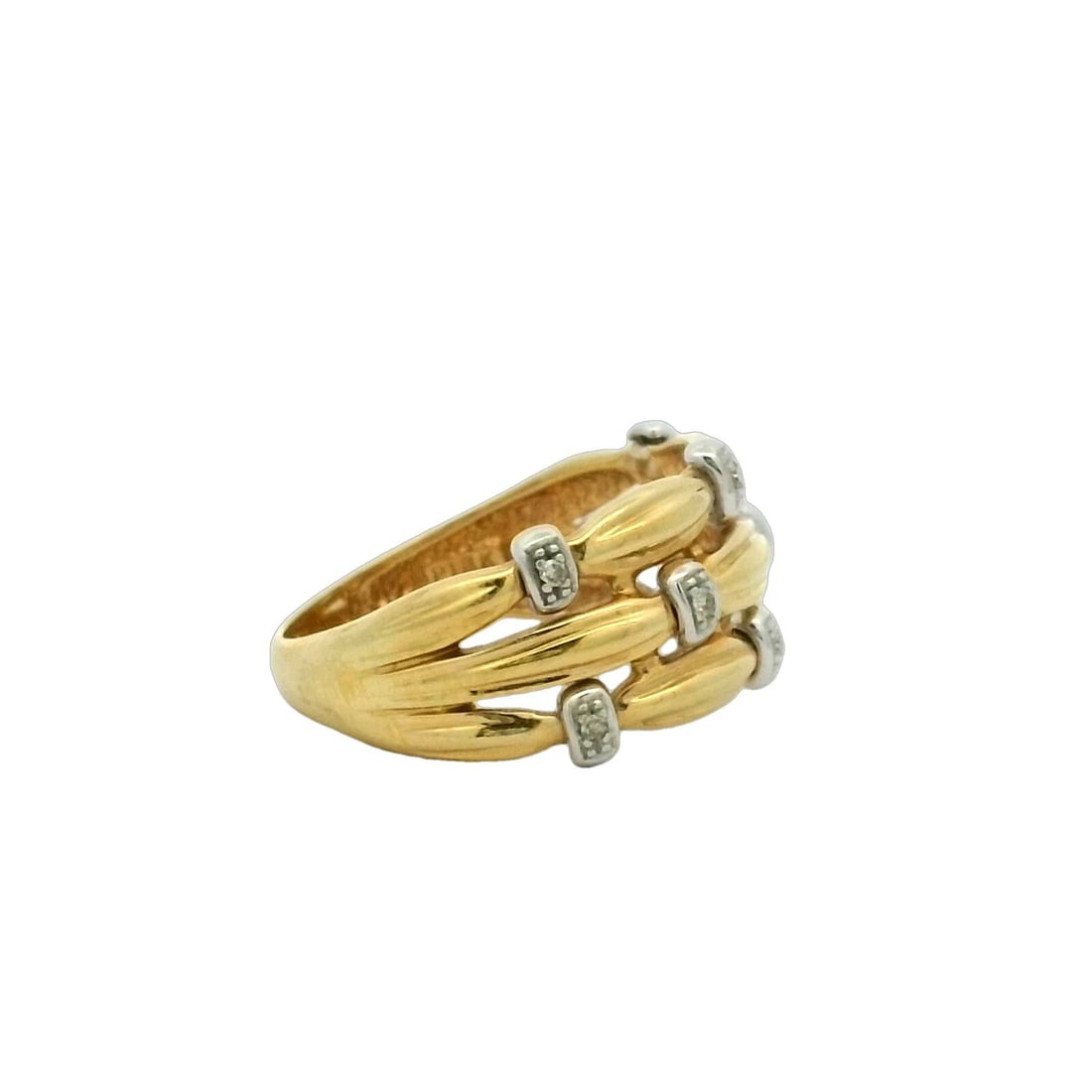 Diamond Ring In 18k Two tone Gold - 3