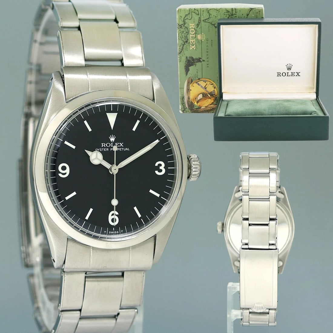 Rolex Oyster Perpetual Explorer 5504 Black Matte Steel 36mm Watch: Brand Rolex (Guaranteed Authentic)ModelExplorer IReference Number5504Serial Number3.7GenderMen'sMetalStainless Steel Case Size36.00mm Wrist SizeThis watch will currently comfortably fit the average wr