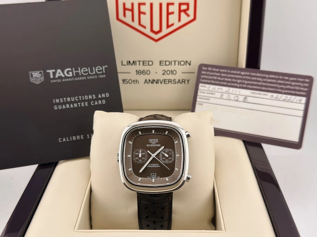TAG Heuer Silverstone Limited Edition CAM2111.FC6259 42mm Brown Dial Box Papers (1 of 11)