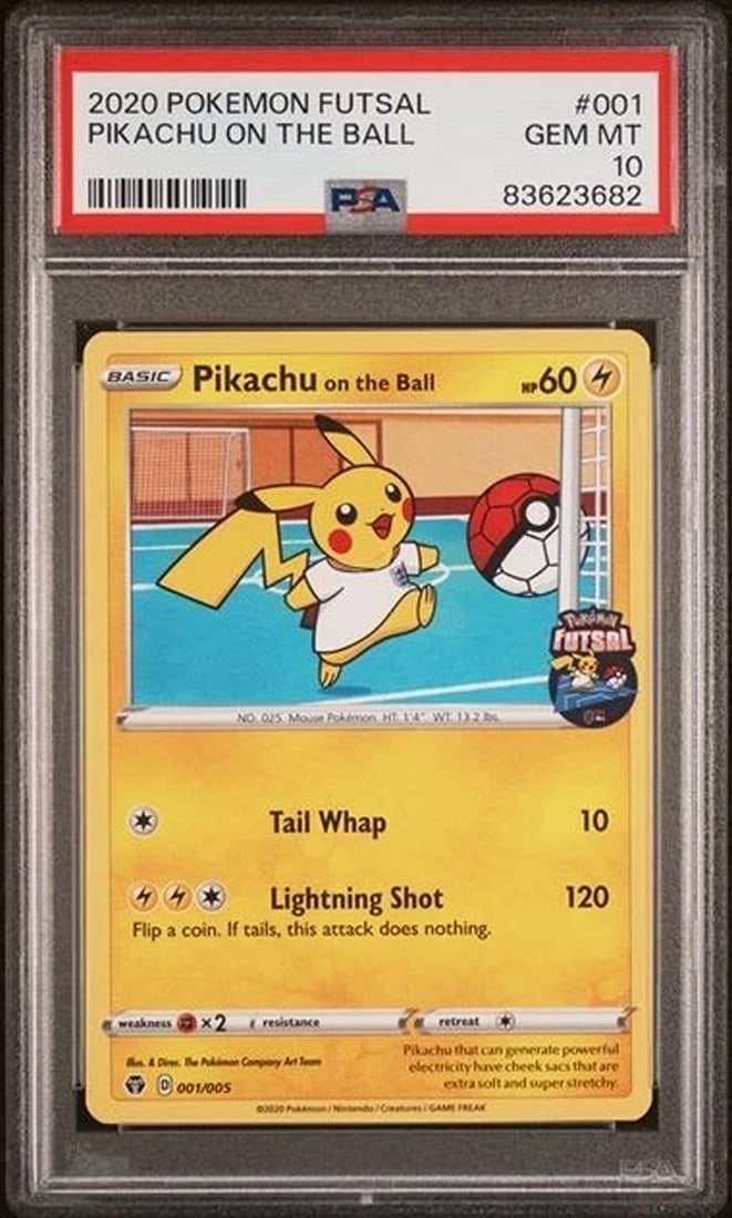 PSA 10 Pikachu on the Ball #001 - Pokemon Futsol Card - TCG GEM MINT: Condition: Graded - PSA 10: Professionally graded ,Set: futsol,Game: Pokémon TCG,Language: English,Character: Pikachu,Card Name: Pikachu on the Ball,Manufacturer: The Pokémon Company,Features: Promo