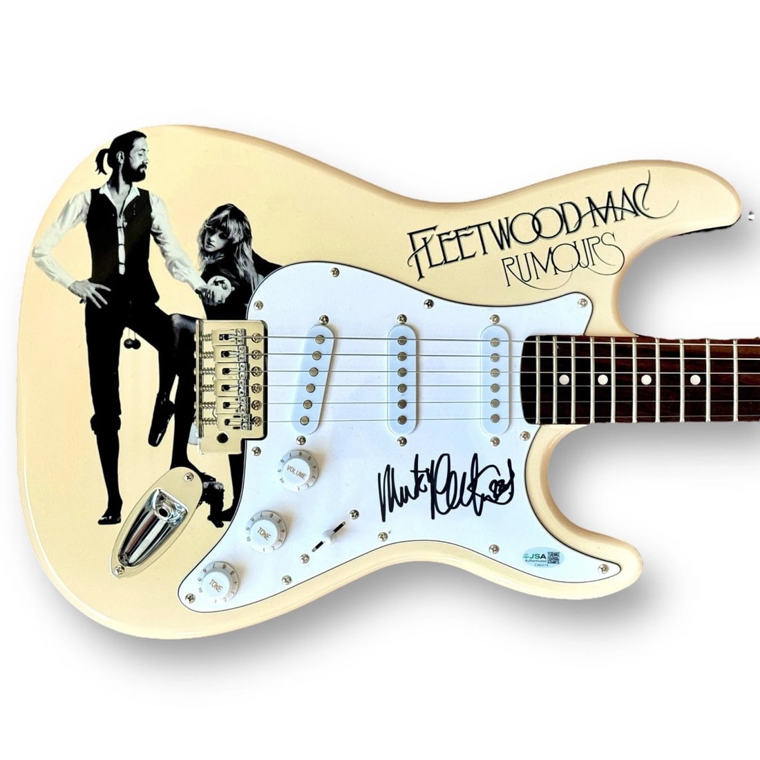 Mick Fleetwood Signed Guitar Custom Graphics JSA COA Fleetwood Mac Rumors: Industry: Music,Autograph Authentication: James Spence (JSA),Object Type: Guitar & Guitar Pick,Original/Reproduction: Original,Signed: Yes,Country of Origin: United StatesSigner: Mick Fleetwood