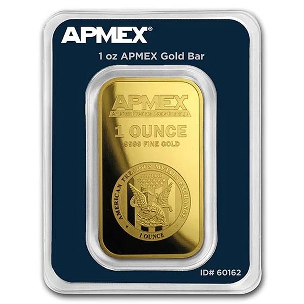 1 oz .9999 Gold Bar by APMEX (In TEP Package): Brand: Private Mint,MPN: 90600,Year: Random,Total Precious Metal Content: 1 oz,Shape: Bar,Precious Metal Content per Unit: 1 oz,Metal Type: Gold,Fineness: 0.9999,Denomination: 1 oz,Country of Origin: