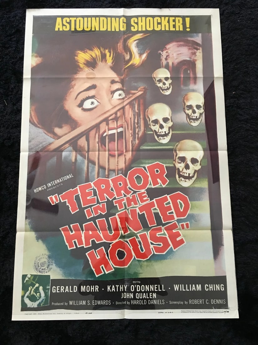 TERROR IN THE HAUNTED HOUSE 1959 - One Sheet Movie Poster- Thriller (1 of 8)