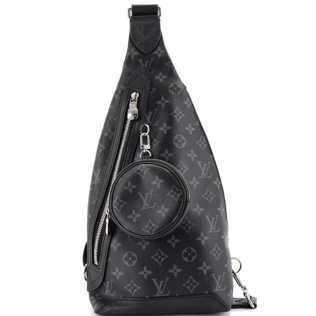 Louis Vuitton Duo Sling Bag Monogram Eclipse Canvas: Condition: Pre-owned - Good,Brand: Louis Vuitton,Exterior Material: Leather,Style: Cross Body Bags,Exterior Color: Black,Department: Women,Size: Unknown,Accessories: PochetteCondition: Outlet. Exterio
