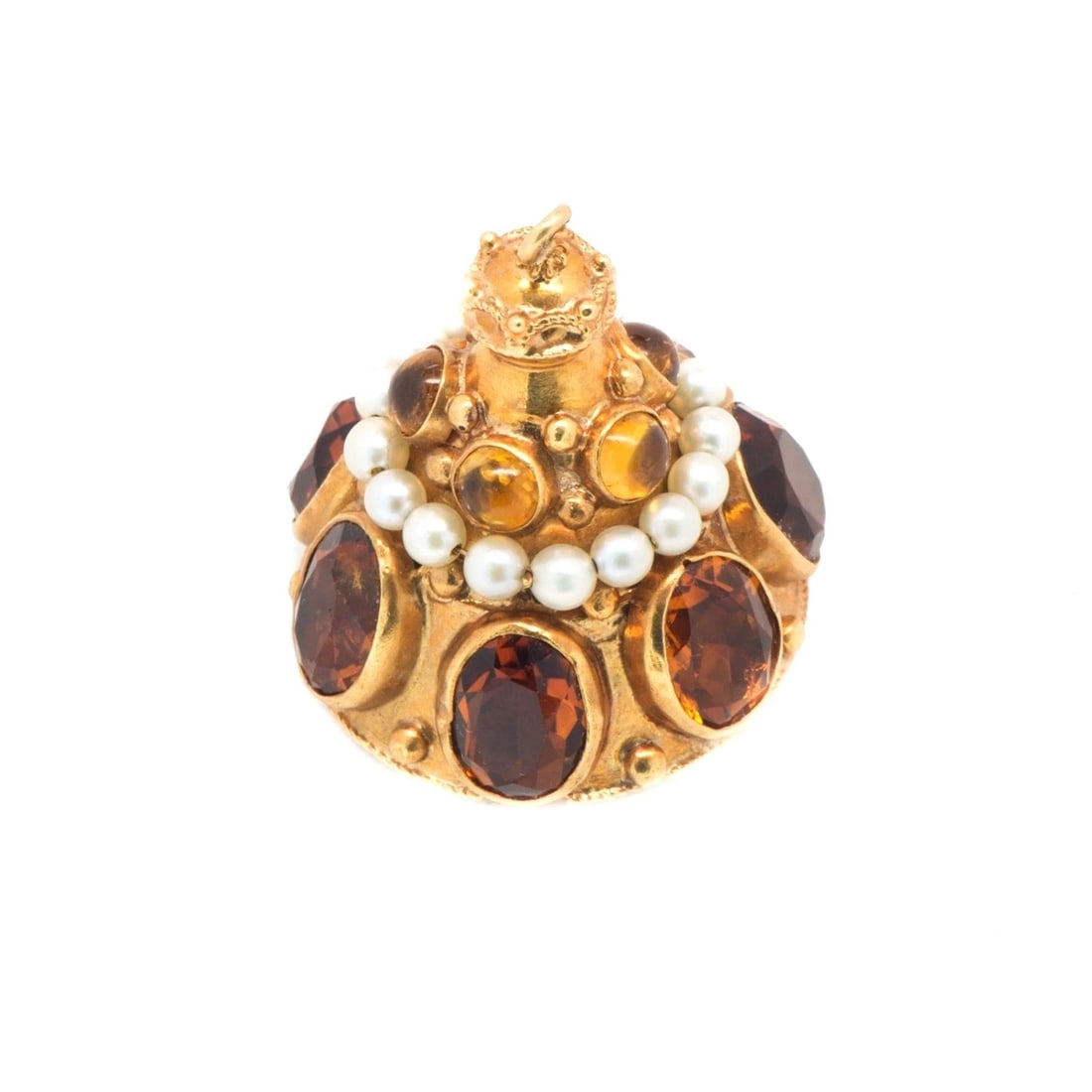Pendant 18K Yellow Gold With 24CT Citrine and 5 CT Smokey Topaz 18.6 Gr (1 of 3)