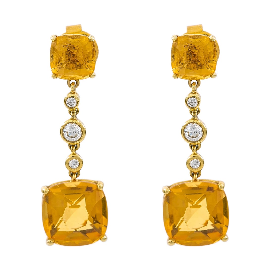 18K Yellow Gold 0.32 Ct Diamond 13 Ct Citrine Dangle Earrings 6.5 Grams: Condition: Pre-owned - Good,Base Metal: Yellow Gold,Metal: Yellow Gold,Material: Gemstone,Main Stone: Citrine,Brand: Unbranded,Style: Dangle/Drop, Stud,Metal Purity: 18k,Type: Earrings,Country of