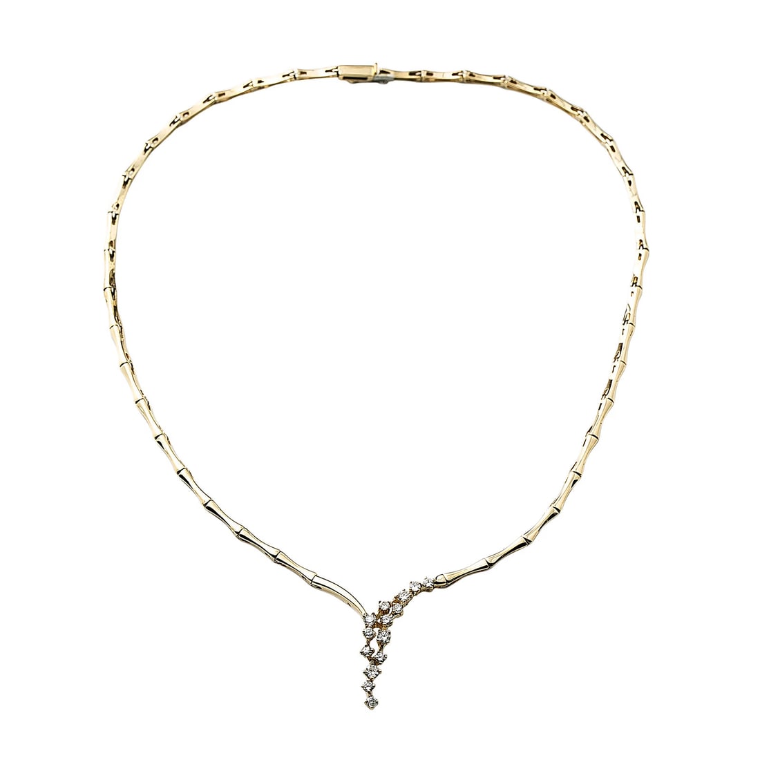 14K Yellow Gold 1.25 Ct I SI1 Round Diamonds Necklace 21.6 Grams 16" (1 of 2)