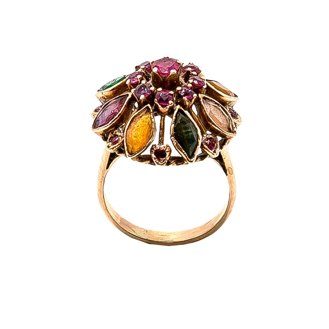 Vintage 14K Ruby Marquise Gemstones Cocktail Ring 5.4 Grams Size 6.5: Condition: Pre-owned - Good,Material: Gemstone,Ring Size: 6.5,Brand: Unbranded,Type: Ring,Metal Purity: 14k,Main Stone Shape: Marquise,Base Metal: Yellow Gold,Style: Cocktail,Metal: Yellow Gold,Second
