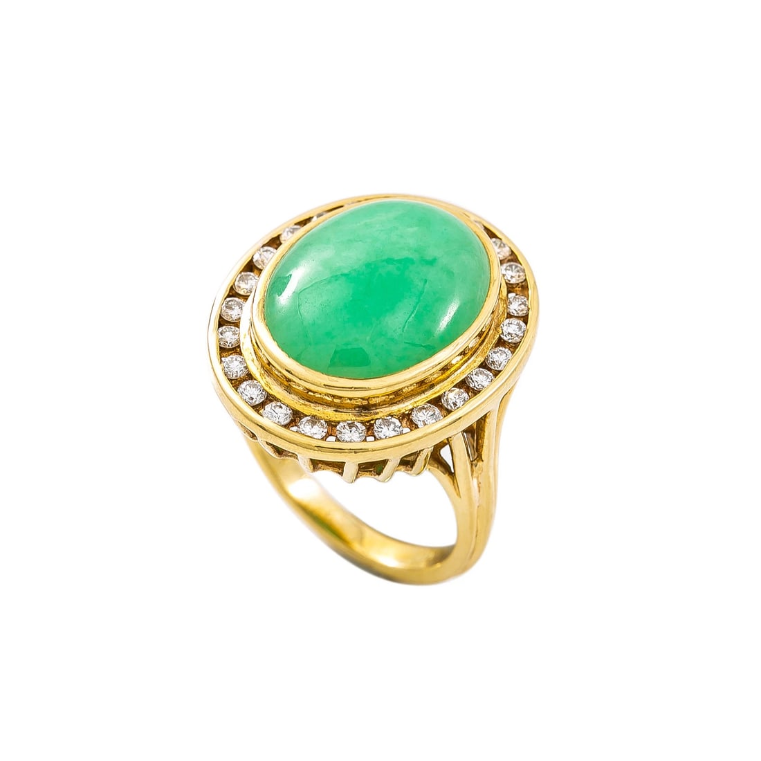 18K Yellow Gold Oval Jade 0.70 Ct H SI2 Diamond Ring 10.8 Grams Size 7: Condition: Pre-owned - Good,Metal: Yellow Gold,Main Stone: Jade,Ring Size: 7,Secondary Stone: Diamond,Brand: Unbranded,Style: With Diamonds & Gemstones,Metal Purity: 18k,Type: Ring,Country of Origin:
