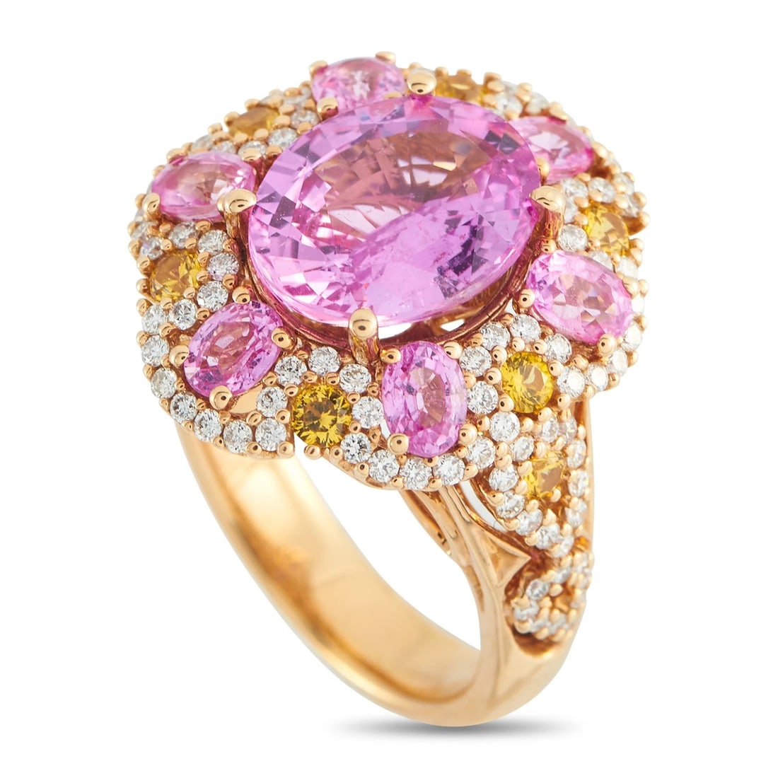 18K Rose Gold 0.85ct Diamond and Sapphire Ring (1 of 3)
