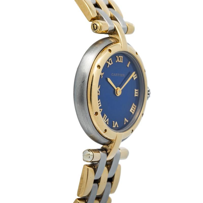 Cartier PanthÃƒÂ¨re Vendome Louis W25030B8 YG Two Tone Blue Dial Quartz Lady's 2 - 4