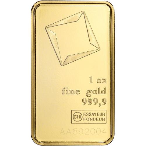 1 oz. Gold Bar - Valcambi Suisse - 999.9 Fine in Assay - 3