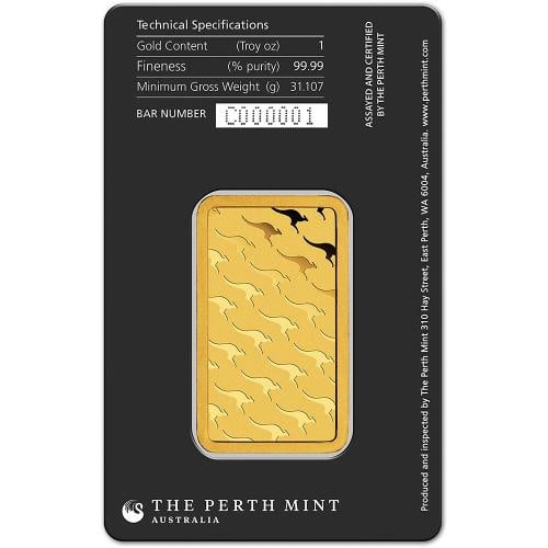 1 oz. Gold Bar - Perth Mint - 99.99 Fine in Assay - 2