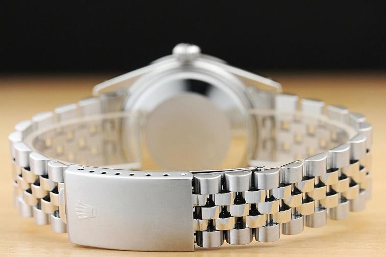 MENS ROLEX DATEJUST 1603 BLUE DIAMOND DIAL 18K WHITE GOLD & STEEL JUBILEE WATCH - 6