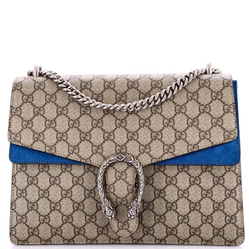 Gucci Dionysus Bag GG Coated Canvas Medium: Condition: Pre-owned - Excellent,Brand: Gucci,Exterior Material: Canvas Coated, Suede,Style: Shoulder Bags,Exterior Color: Blue,Department: Women,Size: Medium Condition: Great. Exterior: minor